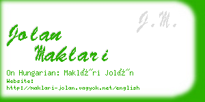 jolan maklari business card